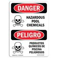 Signmission Safety Sign, OSHA Danger, 18" Height, Rigid Plastic, Hazardous Pool Chemicals Spanish OS-DS-P-1218-VS-1628